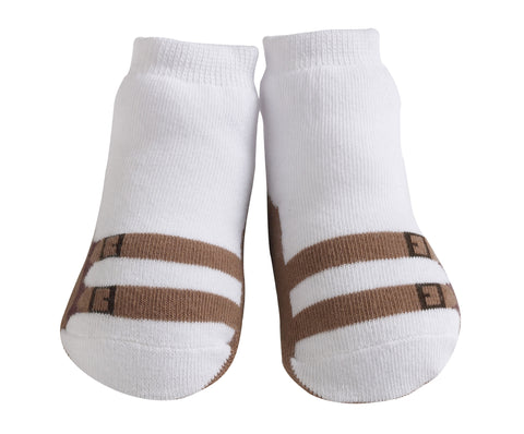 Sandal in White/Brown