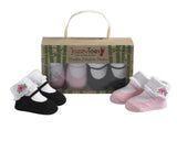 Bamboo Mary Janes (Black/Pink) for Newborns