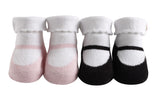 Bamboo Mary Janes (Black/Pink) for Newborns