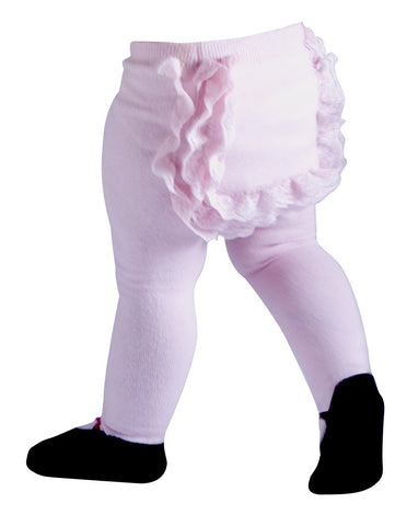 Mary Jane Lacy Baby Tights in Pink